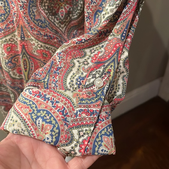 Talbot’s Classic Cotton Button Front Shirt-
SPLENDID PAISLEY PRINT IN XL - Picture 4 of 12